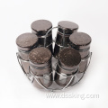 Hot selling black hexagonal spice jars set sealed can can keep fresh and easy to clean. It can be used in the kitchen